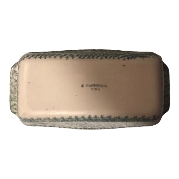 Hartstone Pottery USA Spongeware Green Loaf Pan 8" - Picture 6 of 7